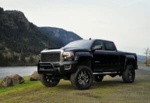 Black pickup truck